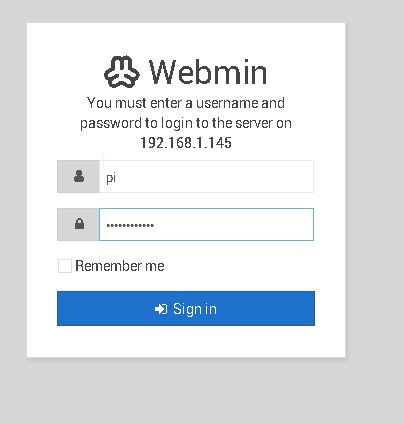 Raspberry Pi Webmin